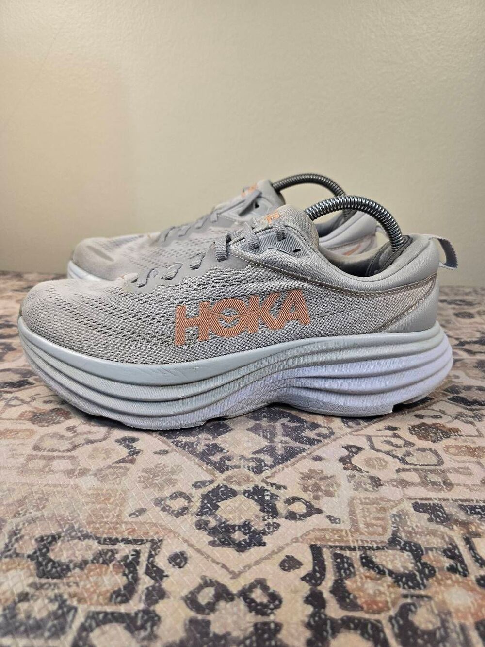Hoka Bondi 8 Harbor Mist Peach Women's Running Shoes Size 10 B